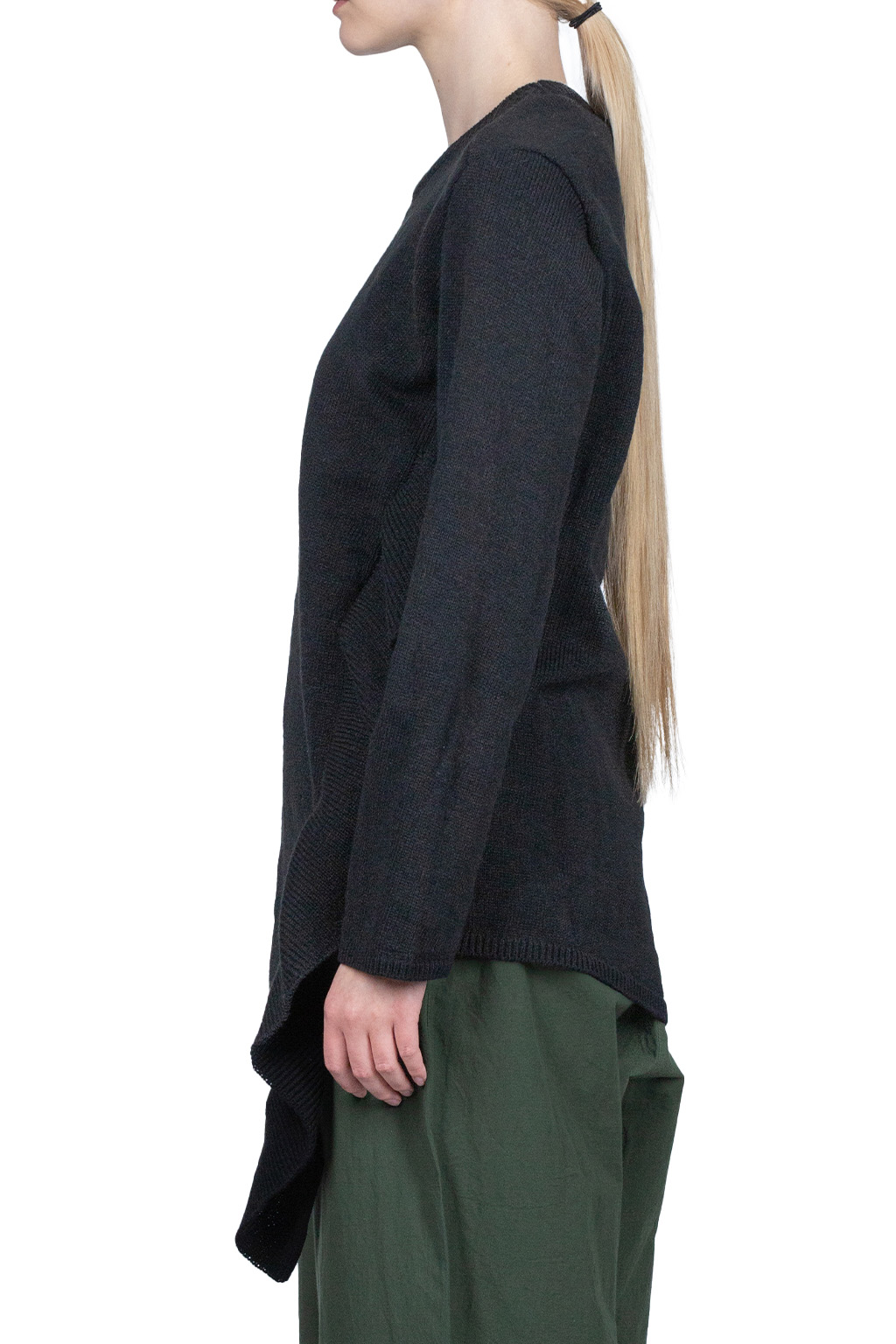Comme Des Garcons Comme Des Garcons Ruffle Sided Crewneck Sweater - Black